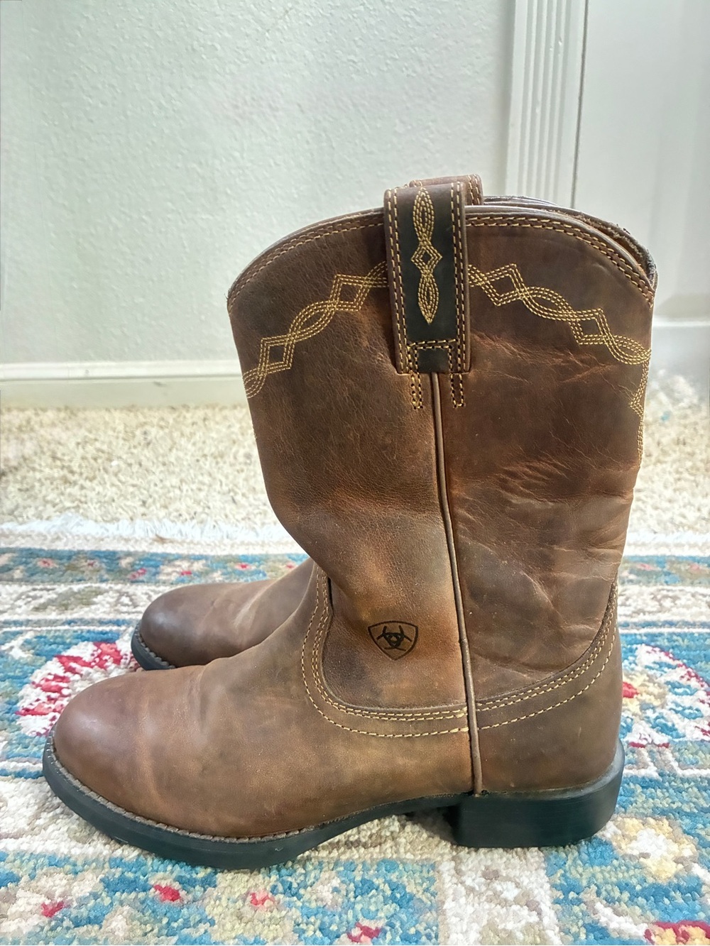 Ariat Brown Leather Men's Western Pull-On Boots - Picture 3 of 8